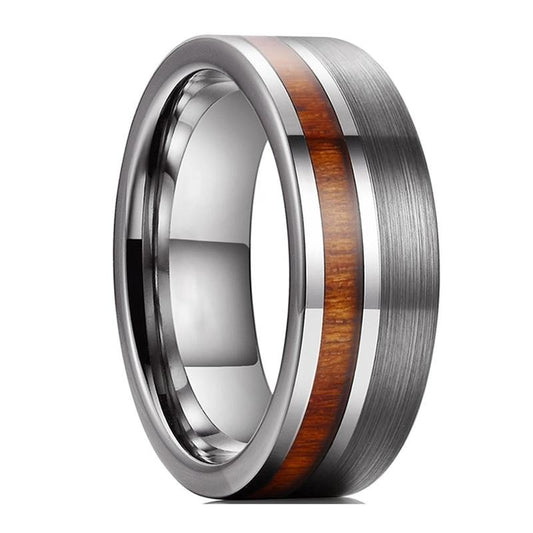 Koa Wood & Tungsten Statement Ring | Tymber Gear.