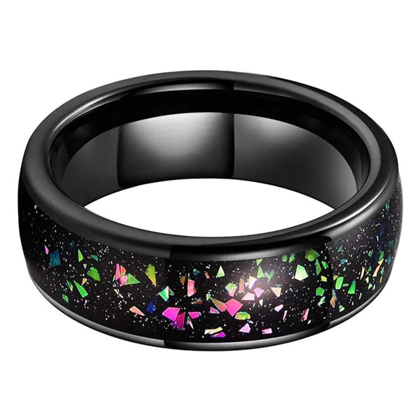 Galaxy Opal & Tungsten Wedding Ring (8mm)