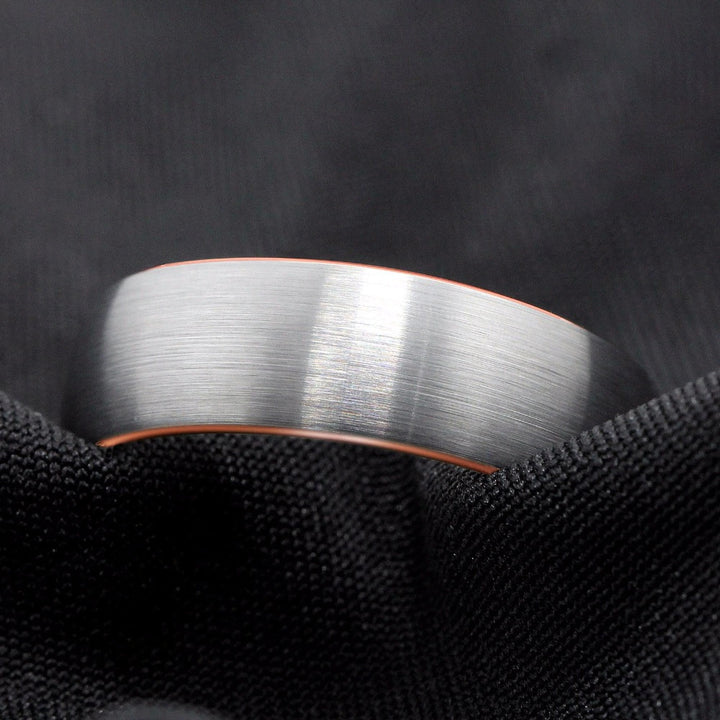 Brushed Silver & Rose Gold Tungsten Ring (8mm) | Tymber Gear.