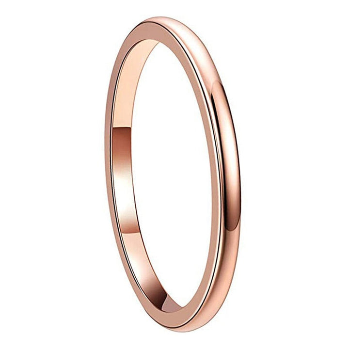 Rose Gold Dome Tungsten Ring with High Polish Finish (8/6/4/2mm) | Tymber Gear.