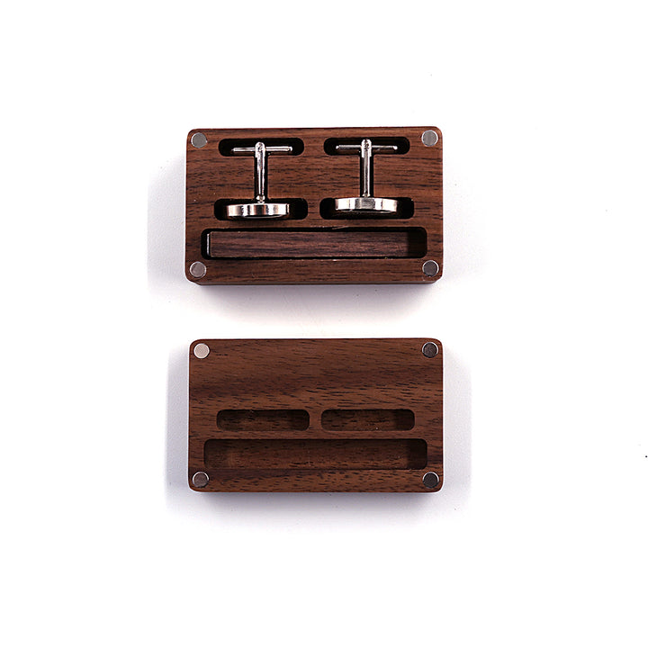 Customised Wood Cufflinks & Tie Bar Set (Small Box) | Tymber Gear.