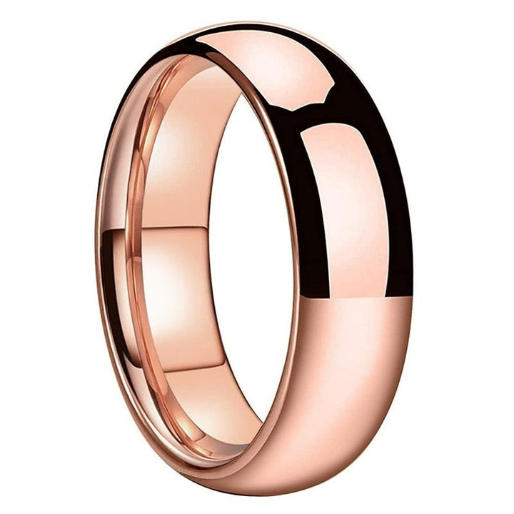 Rose Gold Dome Tungsten Ring with High Polish Finish (8/6/4/2mm) | Tymber Gear.