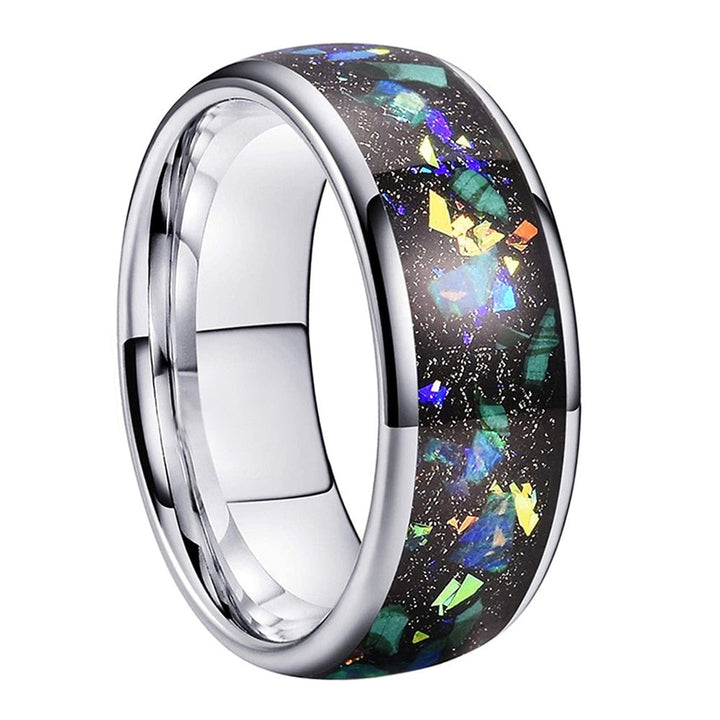 Shard Opal & Silver Tungsten Ring (8mm) | Tymber Gear.