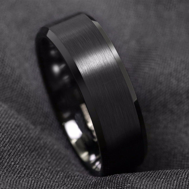 Classic Brushed Black Tungsten Ring (8mm) | Tymber Gear.