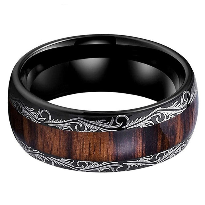 Koa Wood & Black Tungsten Ring | Tymber Gear.