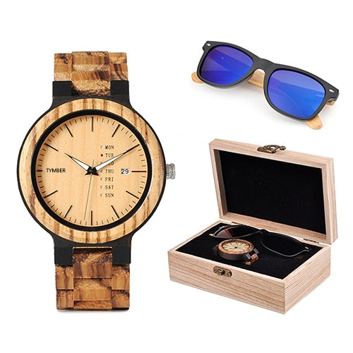Mens Wood Watch & Sunglasses Gift Set (Personalised Box) | Tymber Gear.