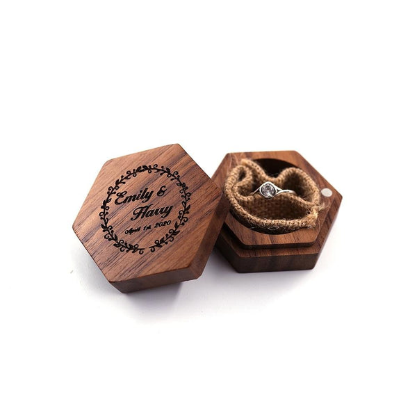 Hexagon Custom Magnetic Ring Box | Tymber Gear.