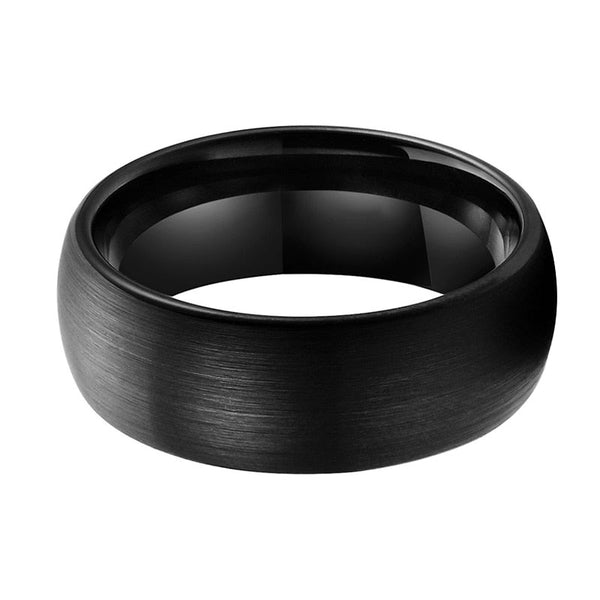 Brushed Black Dome Tungsten Ring (8mm) | Tymber Gear.