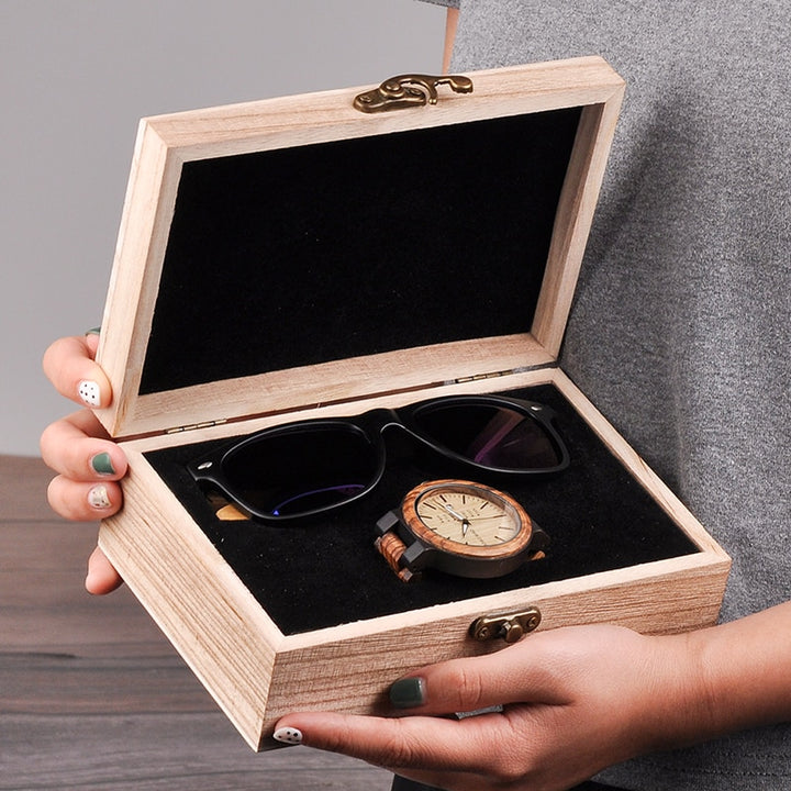 Mens Wood Watch & Sunglasses Gift Set (Personalised Box) | Tymber Gear.