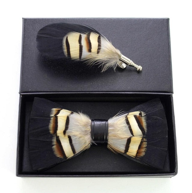 Chiltern Feather Bow Tie Set | Tymber Gear.