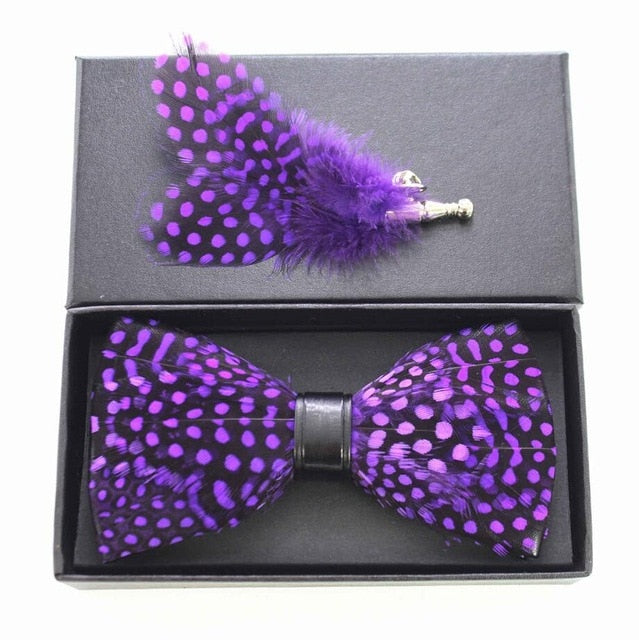Hyacinth Feather Bow Tie Set | Tymber Gear.