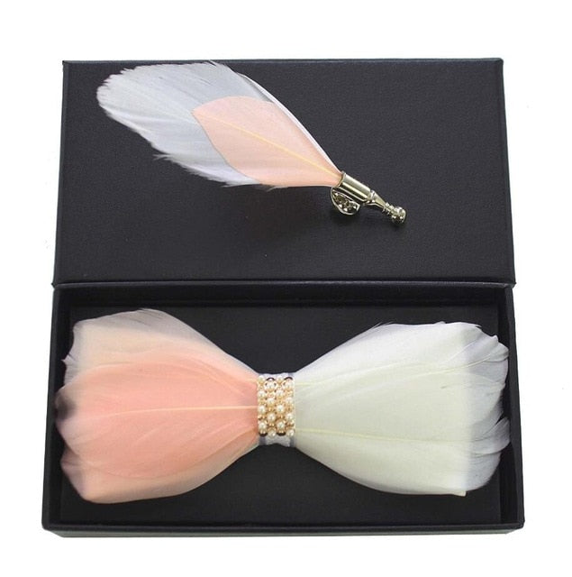 Rose Feather Bow Tie Set | Tymber Gear.