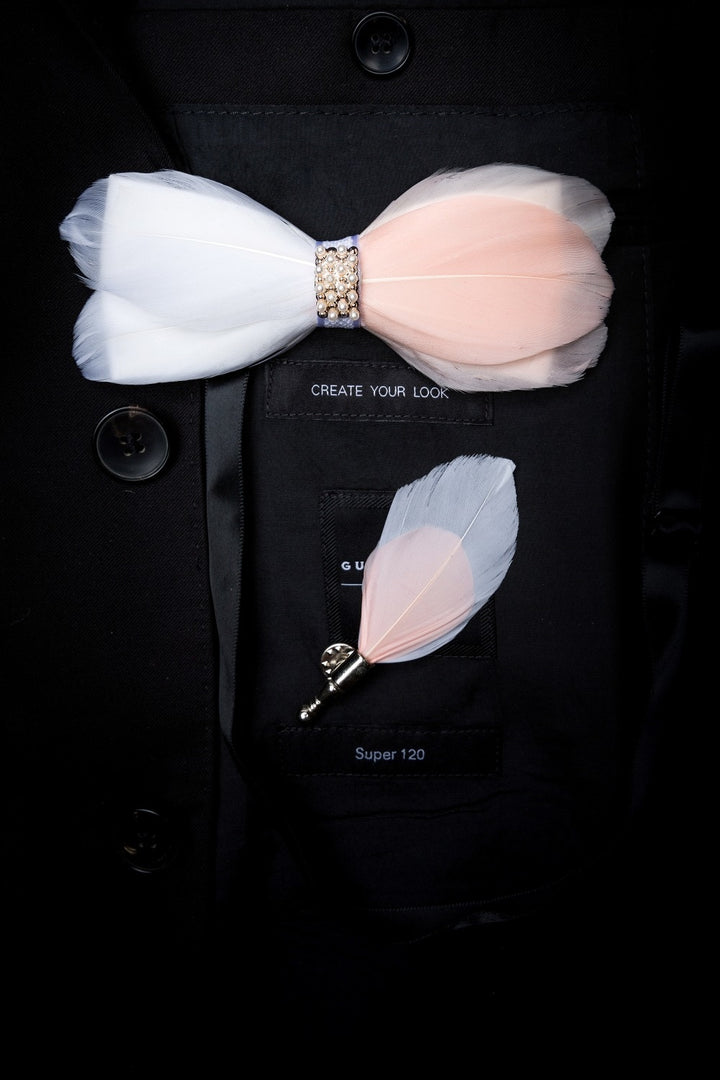 Rose Feather Bow Tie Set | Tymber Gear.
